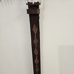 Lucky Brand Elegant Brown Leather Men's Belt Like New Only Worn 2 Times